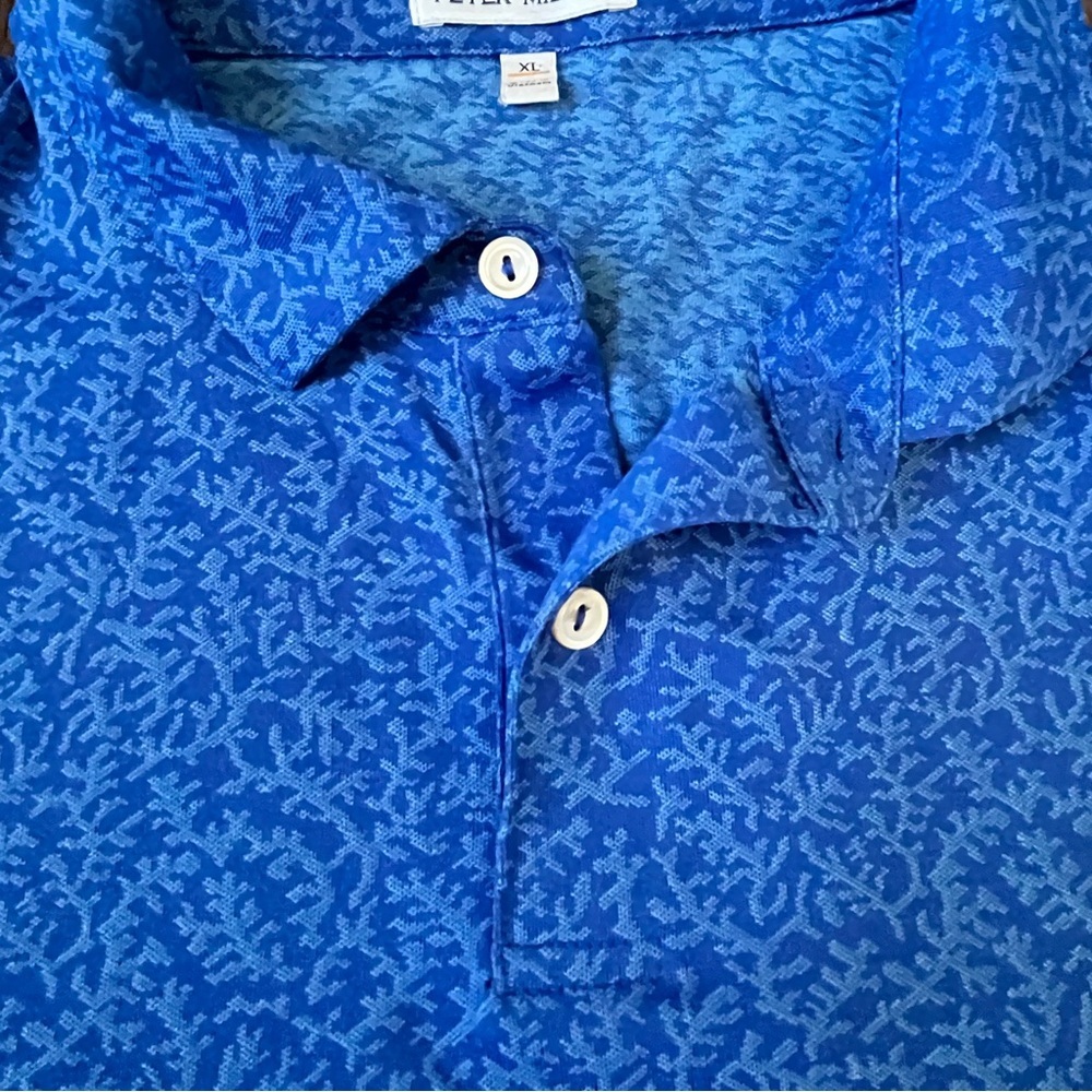 Peter Millar Performance Jersey Polo Men's Extra Large Blue golf shirt tennis - Picture 3 of 8